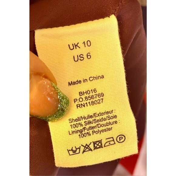 Boden Limited Edition 100% Silk A-Line Cap Sleeve Dot Abstract Design Dress 6US - Picture 5 of 9